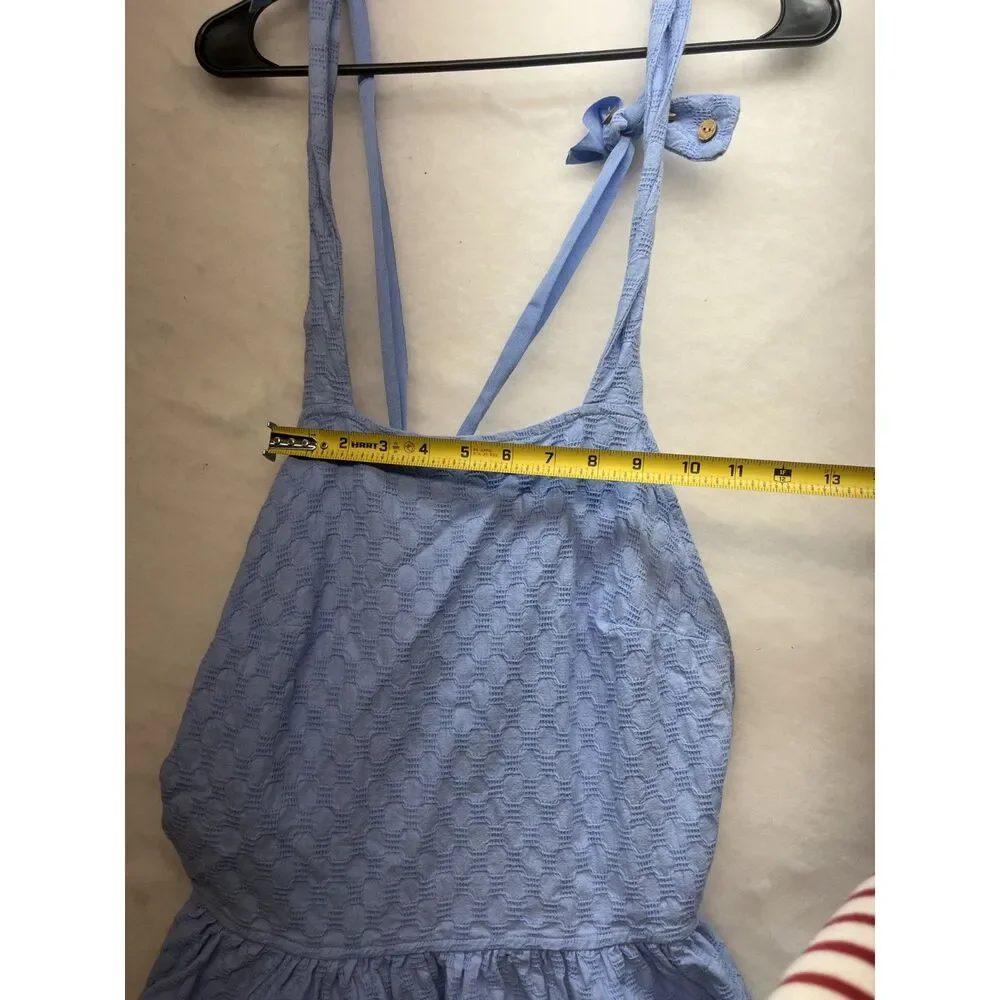 Free People Va Va Volume mini dress blue size small summer halter boho low back